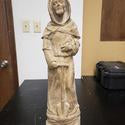 St. Fiacre on rock base Statue - 25-inch