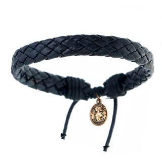 Our Lady Undoer of Knots Braided Bracelet with Medal - Black