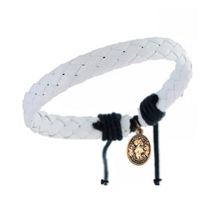 Our Lady Undoer of Knots Braided Bracelet with Medal - White