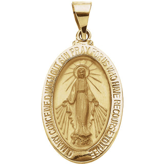 14K Yellow Gold Oval Miraculous Medal